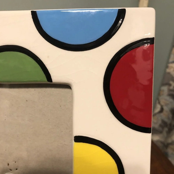 Burton + BURTON Ceramic Colorful Circles 4" x 6"  Picture  8 X 9 Frame - Picture 2 of 10